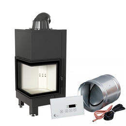 Pametni jekleni kamin KRATKI MBN levi 8 kW Ø 200 MSK GLASS