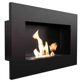 Wall mounted Bioethanol fireplace DELTA black TÜV