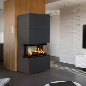 Modular fireplace NBC/EASY BOX 7 kW Ø 160 steel casing Black