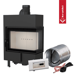 Intelligenter Kamineinsatz aus Stahl KRATKI LUCY SLIM EKO rechts 8 kW Ø 160 MSK