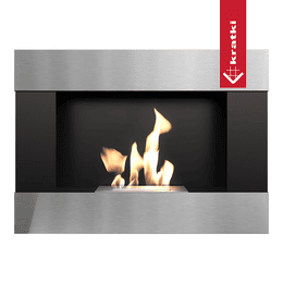 Wall mounted Bioethanol fireplace BRAVO TÜV inox