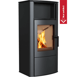 Wood burning steel stove KRATKI PROTON Ø 150 8 kW self closing door
