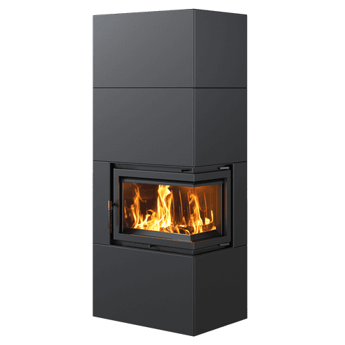 Kamineinsatz Simple Box 8 kW Ø 200 Black mit Türfeder