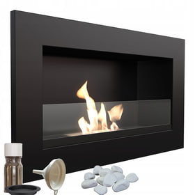 Wall mounted Bioethanol fireplace GOLF TÜV with glazing set