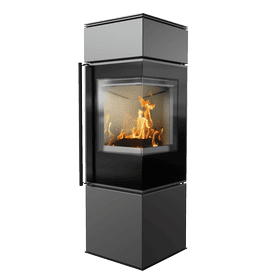 Wood burning steel stove REN/S right Ø 150 7 kW self closing door