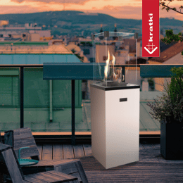 Terrasse Gassvarmer Patio Slim Stål Hvit manuell 8,2 kW