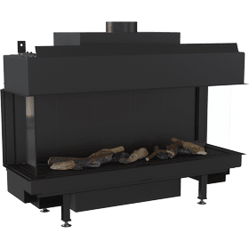Gas Fireplace LEO 100 triple glazing propane ∅ 100/150 8,2 kW