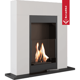 Freestanding Bioethanol fireplace WHISKEY TÜV white
