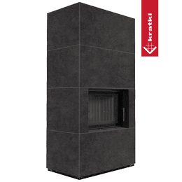 Modulárny krb KRATKI FLOKI BOX 8 kW Ø 160 kremenný sintr FOKOS GRAFITE čierny thermotec