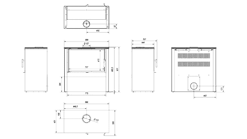 Wood burning steel stove KRATKI JUNO 12 kW Ø 160 black panel | Kratki