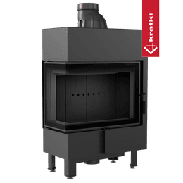 Steel fireplace KRATKI LUCY SLIM left 8 kW Ø 160 black thermotec
