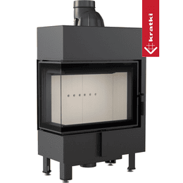 Insert cheminée KRATKI LUCY SLIM gauche 8 kW Ø 160 porte à fermeture automatique