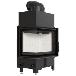 Kamineinsatz aus Stahl KRATKI FLOKI S links 8 kW Ø 160 mit Türfeder