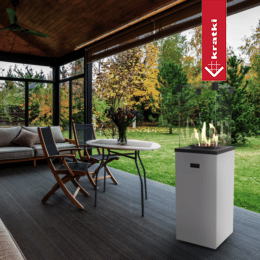 Terrasse Gassvarmer Patio Slim Stål Hvit manuell 8,2 kW