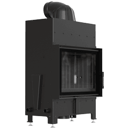 Kamineinsatz aus Stahl KRATKI FLOKI S 8 kW Ø 160 schwarz Verkleidung