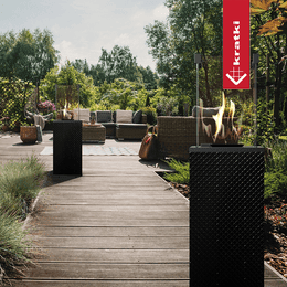 Ogrzewacz gazowy Patio panel szklany czarny pikowany sterowanie manualne 8,2 kW