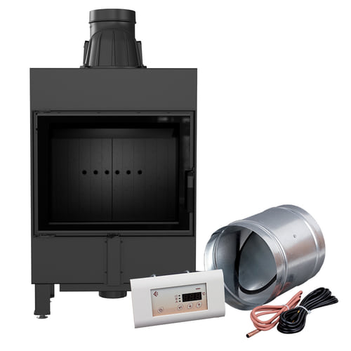 Smart steel fireplace KRATKI LUCY 12 KW Ø 200 black thermotec MSK