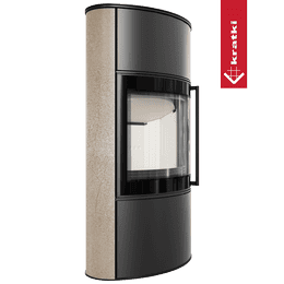 BJORN freestanding steel stove Ø 150 7kW High decorative GOLD SATIN storage ceramic; steel cover