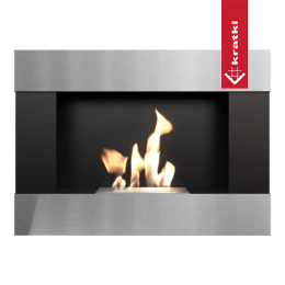 Semineu cu bioetanol montat pe perete BRAVO TÜV inox