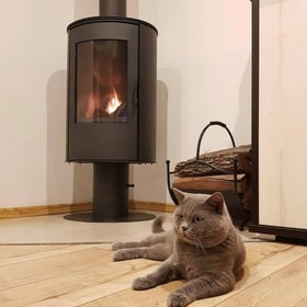Wood burning steel stove AB S/N/DR Ø 150 8 kW black thermotec