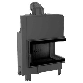 Steel fireplace MBO right 15 kW Ø 200 black thermotec