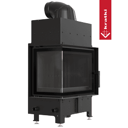 Stalen haard KRATKI FLOKI S links 8 kW Ø 160 zwarte thermotec zelfsluitende deur
