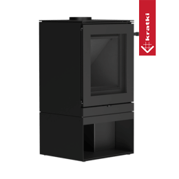 Estufa de acero KRATKI K5 MODULO de 7 kW, Ø 150 mm de diámetro, acabado termotec oscuro.