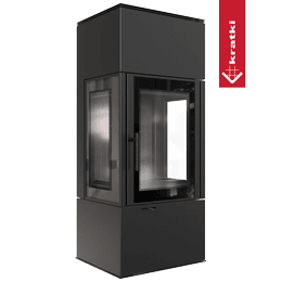Soba din otel KRATKI THOR VIEW 8 kW Ø 150 termotec negru