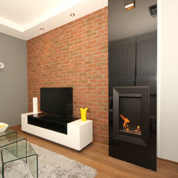 Wall mounted Bioethanol fireplace CHARLIE2 TÜV black