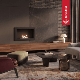 Built-in bioethanol fireplace DELTA 65 cm black