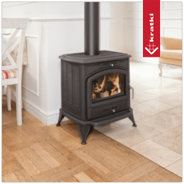Soba din fonta KRATKI K6 Ø 130 8 kW cu accesorii