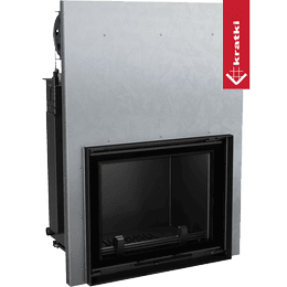 Vattenmantlad insatskamin Kratki AMELIA 15 kW Ø 220 med hisslucka