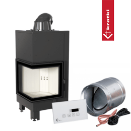 Smart stålpeis KRATKI MBN venstre 8 kW Ø 200 MSK GLASS