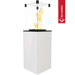 Ogrzewacz gazowy Patio panel szklany biały sterowanie manualne 8,2 kW