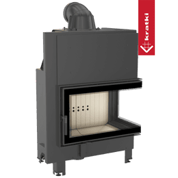 Chimenea de leña de acero KRATKI MBO derecha 15 kW Ø 200 vidrio doblado