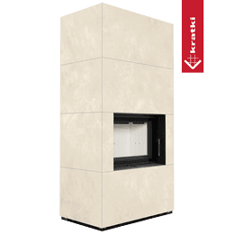 Modulær peis GRATKI FLOKI BOX 8 kW Ø 160 kvarts sinter OXIDE BIANCO