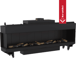 Gas Fireplace KRATKI LEO 200 left-sided natural gas ∅ 130/200 15 kW