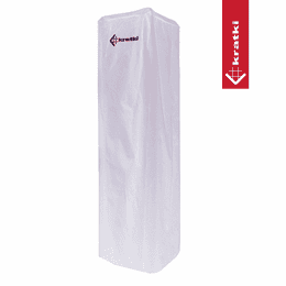 Gázfűtés terasz textil burkolat fehér (fekete logó)