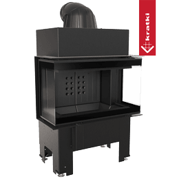 ατσάλινο ενεργειακό τζάκι KRATKI NBC 680/280 7 kW Ø 160 μαύρο thermotec