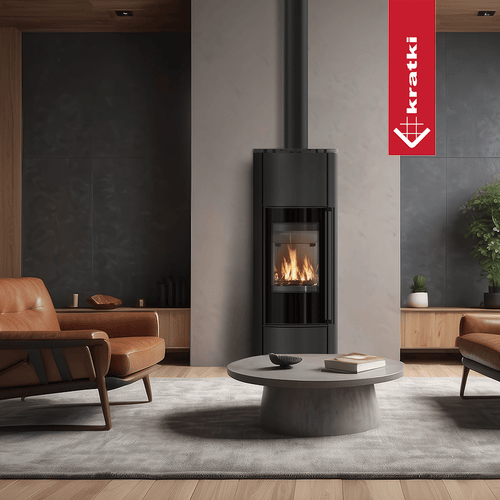 Wood burning steel stove KRATKI ERIK High Ø 150 5,5 kW self
