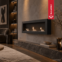 Wall-mounted bioethanol fireplace DELTA3 FLAT 120 cm black