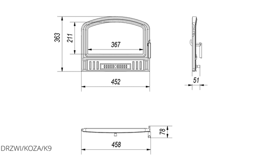 Door for STOVE K9 (cast iron) | Kratki