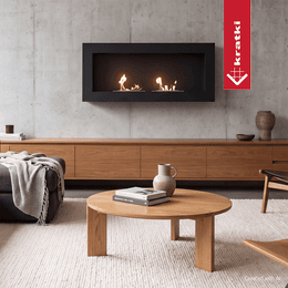 Wall-mounted bioethanol fireplace GOLF2 FLAT 90 cm black