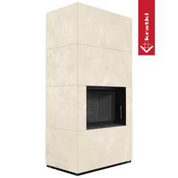 Modulárny krb KRATKI FLOKI BOX 8 kW Ø 160 kremeň sintrový OXID BIANCO čierny thermotec