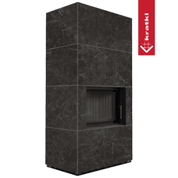 Cheminée modulaire KRATKI FLOKI BOX 8 kW Ø 160 Quartz fritté NATURALI NERO GRECO thermotec noir