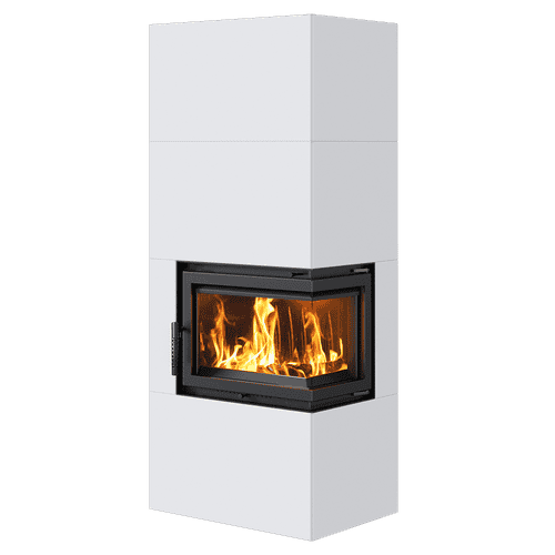 Modularni kamin Box 8 kW Ø 200 Bianco samozapiralna vrata