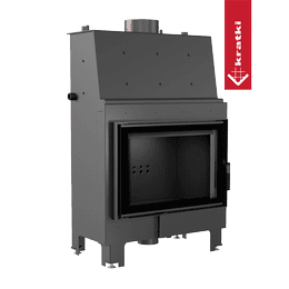 Termocamino a legna KRATKI MBO 15 kW Ø 200 rivestimento in thermotec nero
