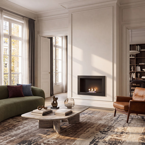 Built-in bioethanol fireplace GOLF 65 cm black