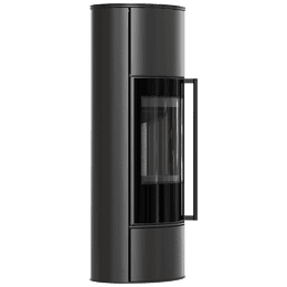 Kaminofen aus Stahl KRATKI ERIK Hoch Ø 150 5,5 kW schwarz Verkleidung