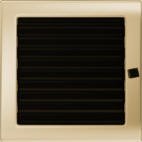 Rejilla de ventilación 22x22 chapado en oro con persianas